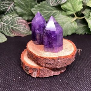 Two Bright Amethyst Mini Towers